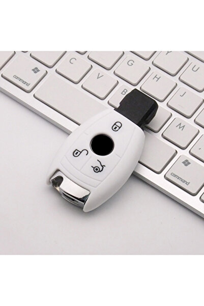 choice2 3 Buttons White 2/3 Butt New Silicone Car Key Cover Case For Mercedes...