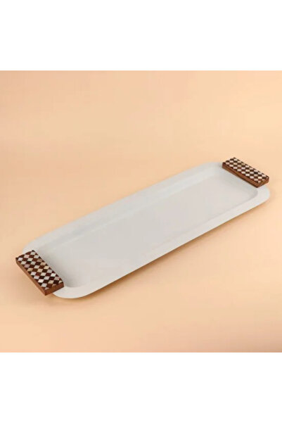 Generic Indian Wood Handle Metal Tray