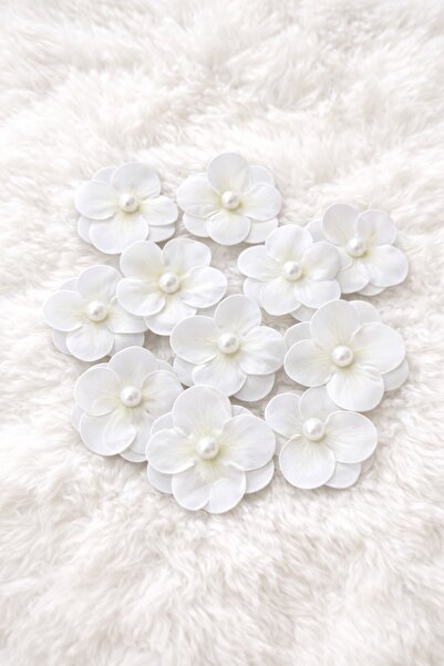 LOVENCE İncili Yapay Ortanca Çiçeği Hazır - Hediyelik, Nişan, Söz - 20 adet