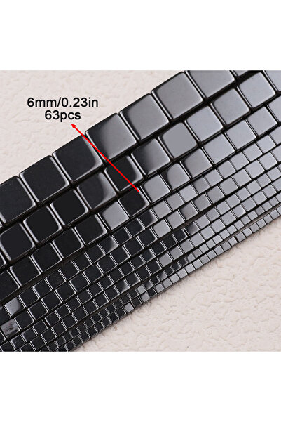 Choice5 6MM 63pcs Black Square Natural Hematite Stone Beads 2/3/4/6/8/10mm Lo...