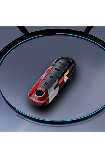 choice2 غطاء حماية جديد أنيق لمفتاح السيارة من مادة ABS، أسود وأحمر، بأربعة أ...