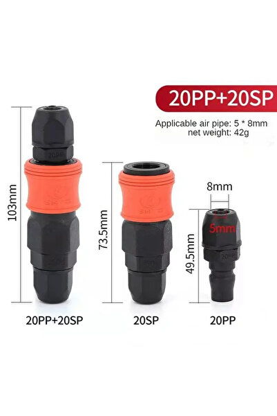Choice10 20PP and 20SP Plastic Steel Self-lking Pneumatic Fittings Air Compre...