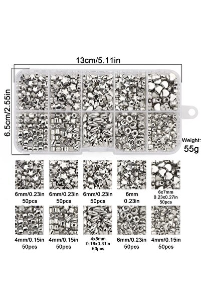 choice2 TH22-Sliver Boxed CCB Beads Kit Golden Silvery,Star Heart Round Loose...