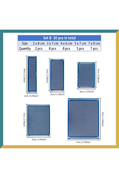 Choice1 B Set 30Pcs 5-40PCS PCB Board Breadboard Double Sided 3x7 4x6 5x7 7x9...