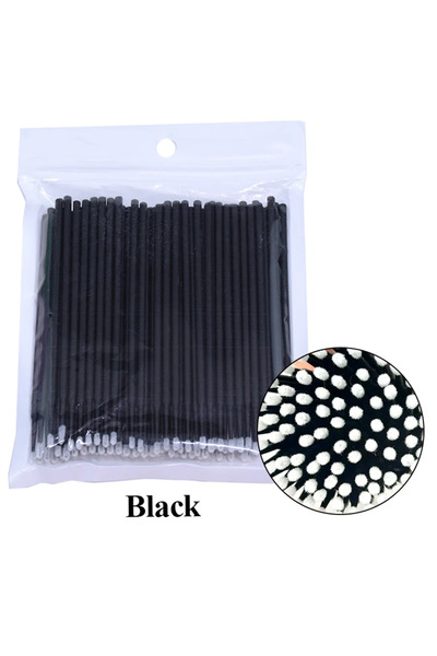 Choice13 black 100Pcs Eyelash Cleaning Brush Lash Extension Micro Cotton Swab...