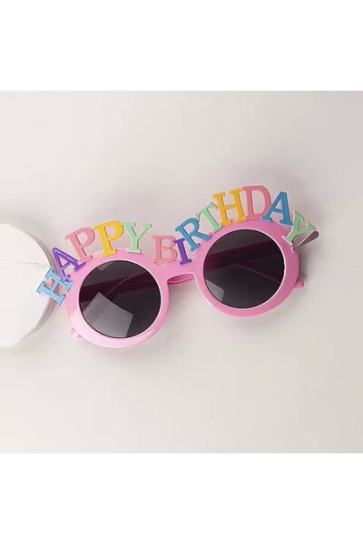Choice3 Pink glass Birthday Party Props Happy Birthday Glasses Decorative Hea...