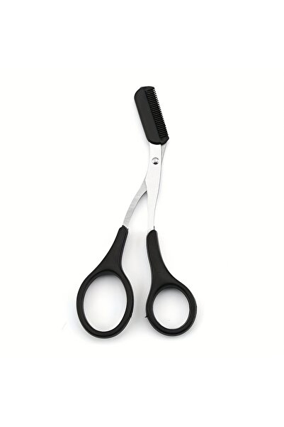 choice2 قطعة واحدة (أسود) أو نصف قطعة مقص حواجب من الفولاذ المقاوم للصدأ بمشط...