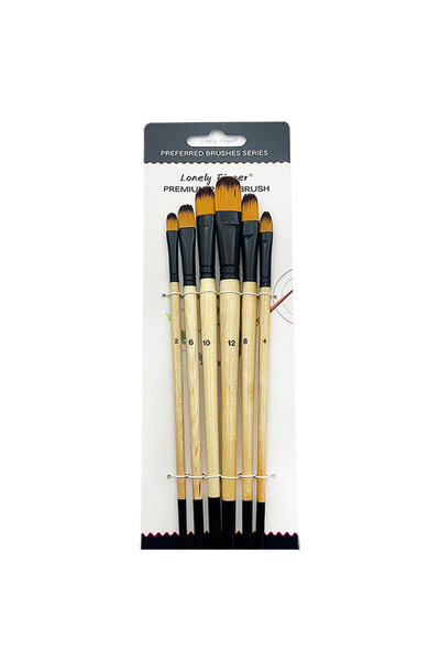 choice2 6pcs Filbert Wood 6/24pcs Artist Paint Brushes Set Round Flat Angled ...