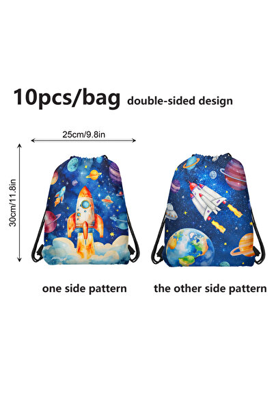Choice1 34x27cm 10pcs-WF047-2 10pcs Outer Space Astronaut Rket Non-woven Bag ...
