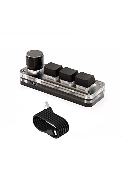 Choice1 لوحة مفاتيح ميكانيكية سوداء صغيرة للألعاب مزودة بإضاءة RGB، ومقابض بر...