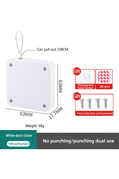 Choice3 1500 غرام - أبيض، جهاز إغلاق باب أوتوماتيكي بمستشعر، مزود برباط سحب، ...