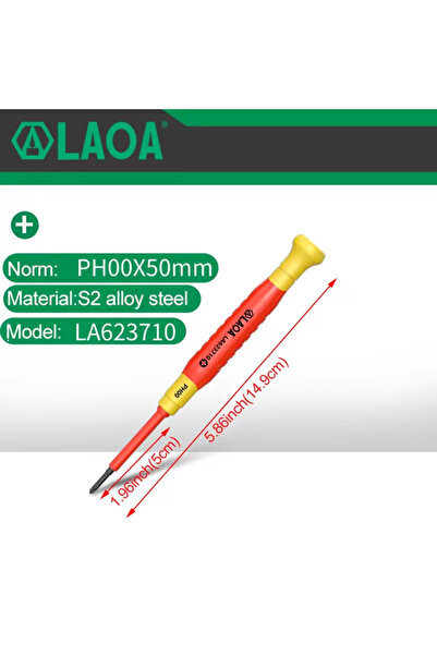 Choice1 PH 00x50mm LAOA Insulated Precision Screwdriver a Cross Small Size Sc...
