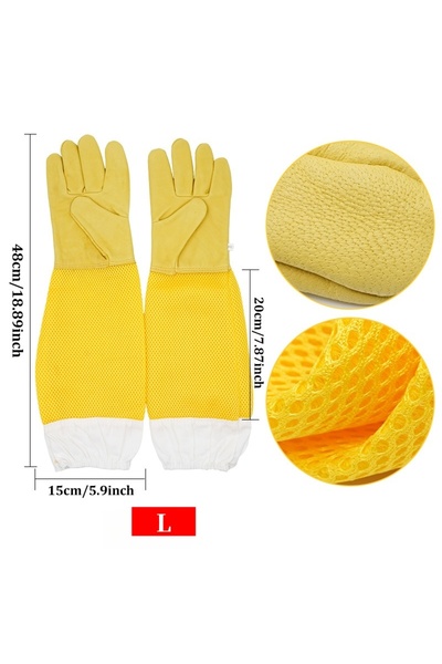 choice2 زوج واحد من قفازات تربية النحل، أكمام واقية، قفازات طويلة من جلد الغن...