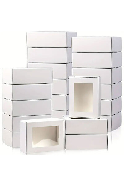 choice2 8.5x6x3cm 20pcs WHITE 20/30/50Pcs Kraft Paper Candy Box Transparent P...
