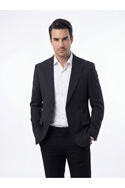 VALUE FASHION Men's Jacket, Narrow Striped Slim Fit, Sports Jacket