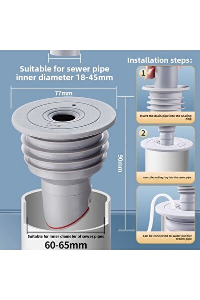Choice3 60-65mm Sink Plug Sewer Pipe Sealing Ring Water Plug Floor Drain Show...
