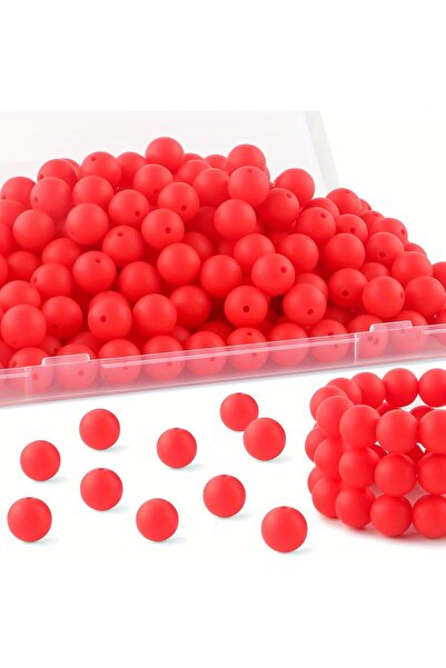 Choice14 12mm Dark Red 50pcs 12mm silicone beads, loose round silicone beads ...