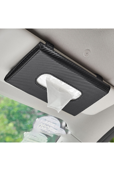 Choice3 حامل مناديل أسود للسيارة، حافظة مناديل قبعة بواقٍ شمسي في السيارة، عل...