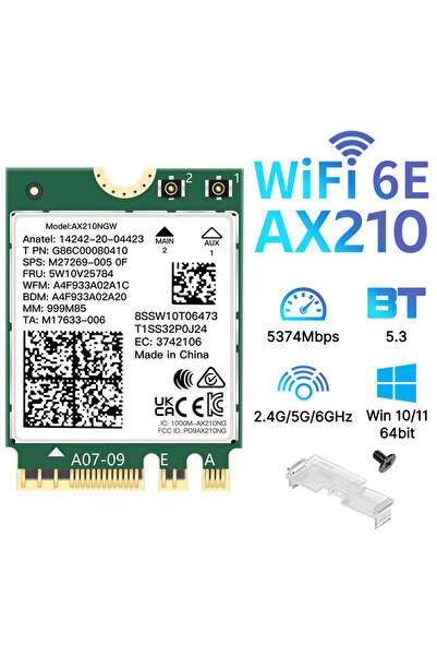 Choice3 بطاقة لاسلكية AX210 WiFi6E بتقنية بلوتوث 5.3 ثلاثية النطاق 2.4 جيجاهر...