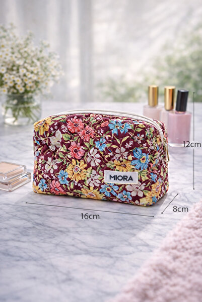 MIORA BAG Küçük Bordo Ped ve Aksesuar Çantası