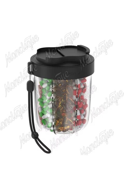 Choice7 منظم أقراص وزجاجات كبير الحجم من إل-بلاك، مزود بـ 7 أقسام، موزع أقراص...