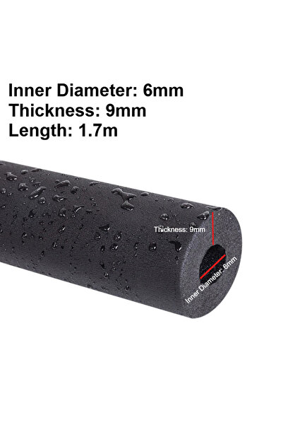 Choice1 أنبوب عازل من الفوم 6×9 مم بطول 1.7/1.8 متر، غلاف مقاوم للهب والتجمد ...