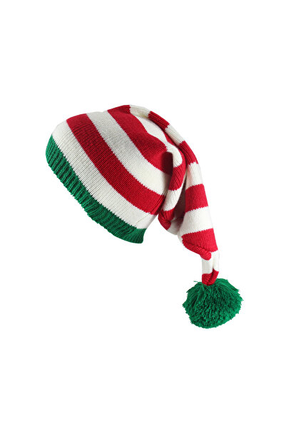 choice2 قبعة صوف محبوكة باللونين الأحمر والأبيض لعيد الميلاد، قبعة شتوية سميك...