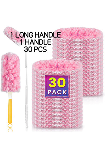 Choice1 2 handles 30PCS Dust Duster Suitable for Swiffer's Dust Removal Head ...