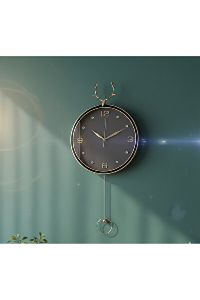 Meya design Dekoratif Sarkaçlı Metal Duvar Saati