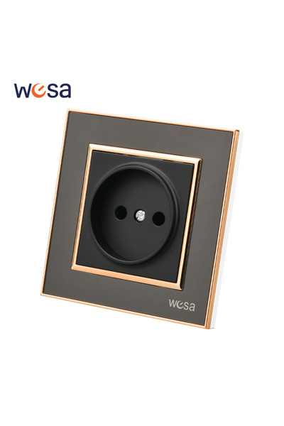 Choice3 مفتاح إضاءة جداري من أكريليك الأسود العاكس، بمقبس واحد، بدون تأريض، و...