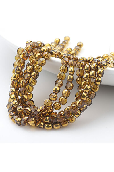 choice2 48 قطعة/مجموعة من خرز زجاجي كريستالي مطلي فريد من نوعه، بني اللون، 6 ...