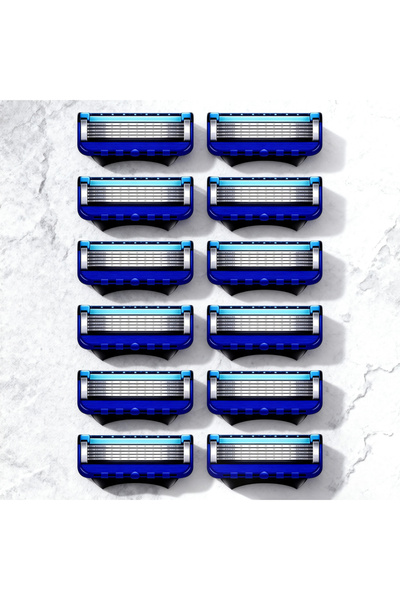choice2 12 شفرة حلاقة يدوية للرجال، رأس بديل، خمس طبقات، ثماني شفرات حلاقة مريحة