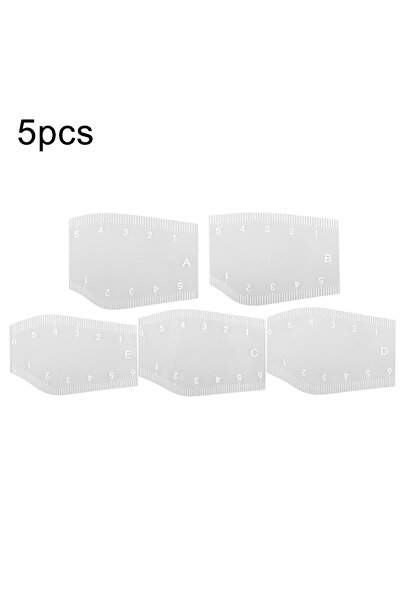 Choice4 5 قطع من مسطرة رسم الحواجب السريعة المصنوعة من الفولاذ المقاوم للصدأ،...