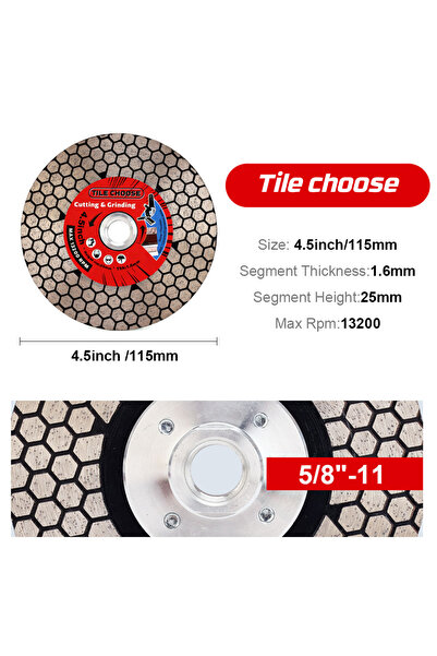 choice2 1.6mm Multipurpose Cutting Red-115mm-USA Casaverde D115mm/125mm Diamo...