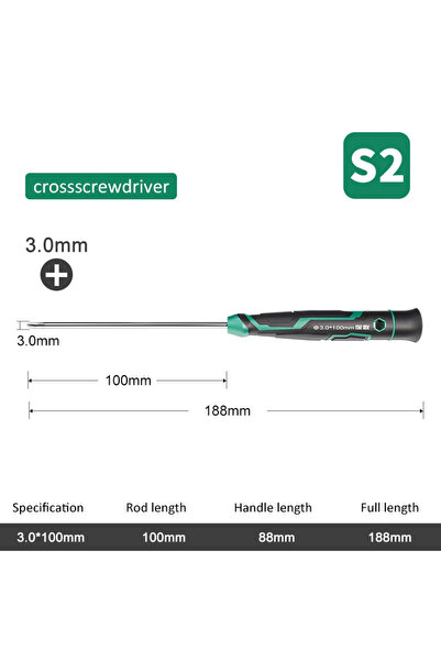 Choice9 مفك براغي مغناطيسي دقيق من نوع فيليبس 3.0 × 100 مم، بمقبض مانع للانزل...