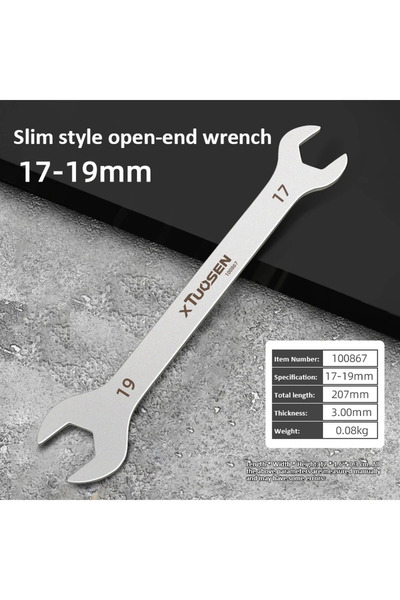 Choice8 17-19mm Ultra-thin Double Open End Wrench Dual Purpose Spanner for Bi...