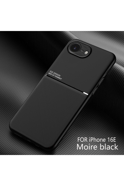 choice2 غلاف هاتف هاتف أسود مغناطيسي غير لامع مضاد للانزلاق لهاتف iPhone 16e