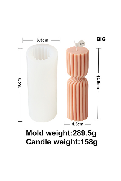 Choice1 قالب شمع على شكل عمود خطي، أسطواني حلزوني، ذو تروس هندسية، قضيب طويل،...