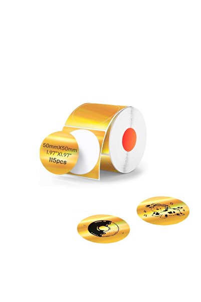 Choice10 ملصق طابعة ملصقات حرارية ثلاثية الأبعاد من كايشن، ذهبي اللون، 50 مم ...