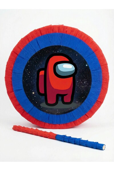 HappyHit Pinata Among Us Roșu și Albastru, pentru Petrecere Copii, Decorațiun...