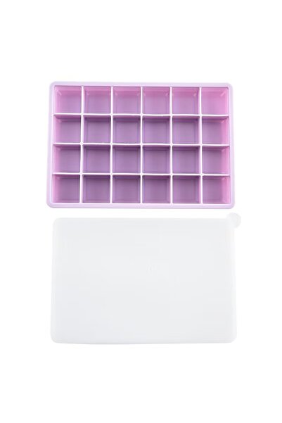 Choice6 قالب مكعبات ثلج سيليكوني كبير مربع الشكل من Purple Pro، مكون من 24 خا...
