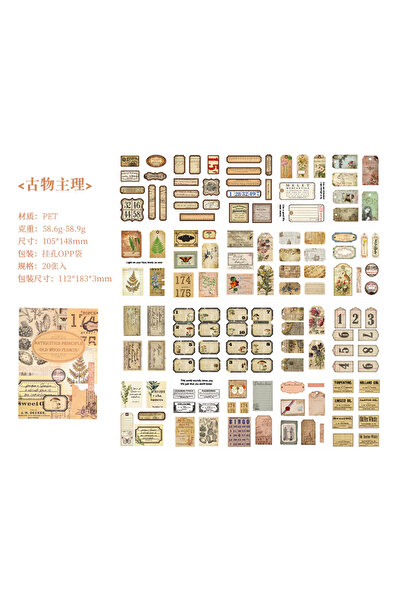 Choice3 A 20 pcs Collection of old items Series Stickers aesthetic Stick Labe...
