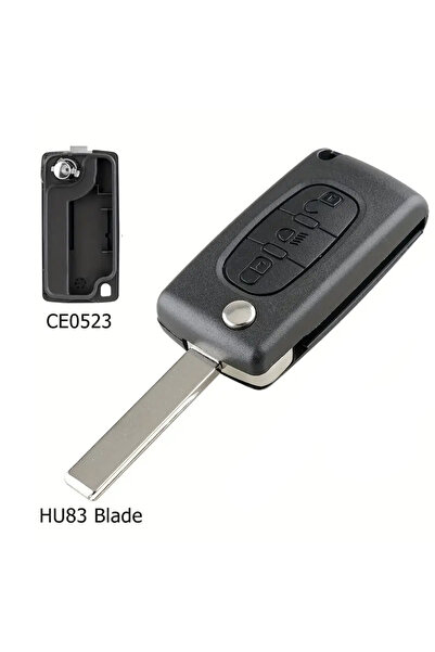 Choice3 HU83 CE0523 3 Butt Flip Remote Car Key Shell Replacement Case For CE0...