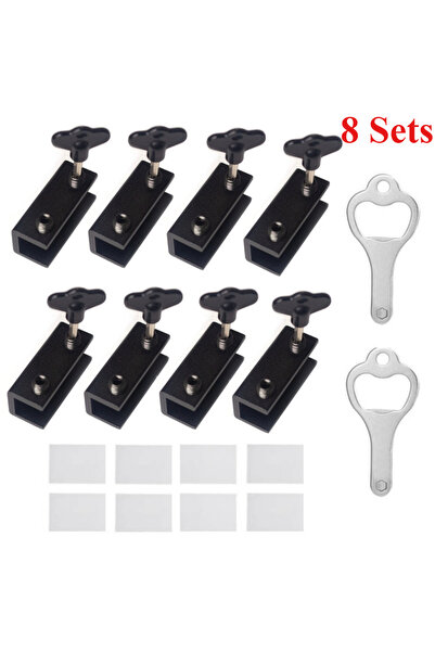 Choice4 8 مجموعات سوداء من أقفال النوافذ (8/6/4 مجموعات) للنوافذ الرأسية والأ...