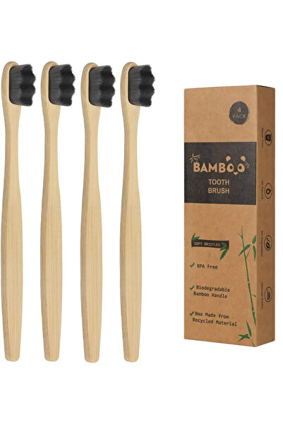 Choice1 4Pcs Grey New 4Pcs Soft Bamboo Micro-Nano Toothbrushes, Extra Soft To...