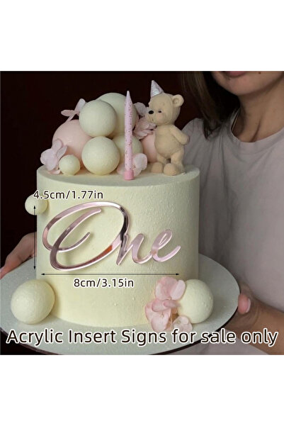 Choice53 1PC C1 Acrylic Boy Girl Baby One Happy Birthday Cake Toppers Gold Ba...