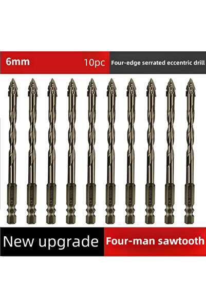 Choice1 10 PCS 6 mm High-Four-edged serrated eccentric drill for dry drilling...
