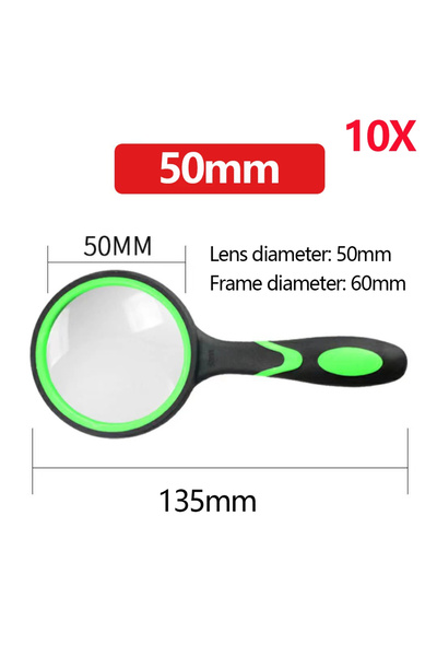Choice7 عدسة مكبرة خضراء 50 مم - 10x، 6x، 7x، 8x، 10x، للأطفال وكبار السن، عد...