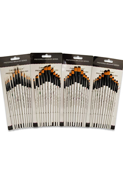Choice1 48pcs White Brush 12/48pcs Acrylic Paint Brushes, Professional Synthe...