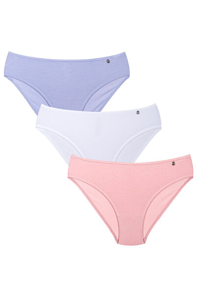 Kom Women's Modal-Cotton Mixed Color 3-Piece Basic Panties (with Socks as a G...
